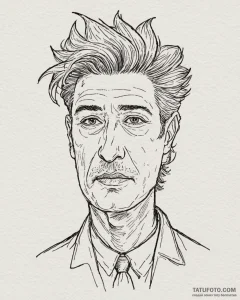 A linework tattoo of the "strange man" from e... - эскиз тату (№1752873476_0, 18.07.2025 21:17) — Tatufoto.com