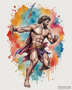 Tattoo design a powerful mythological hero (e... - эскиз тату (№1752873810_0, 18.07.2025 21:23) — Tatufoto.com