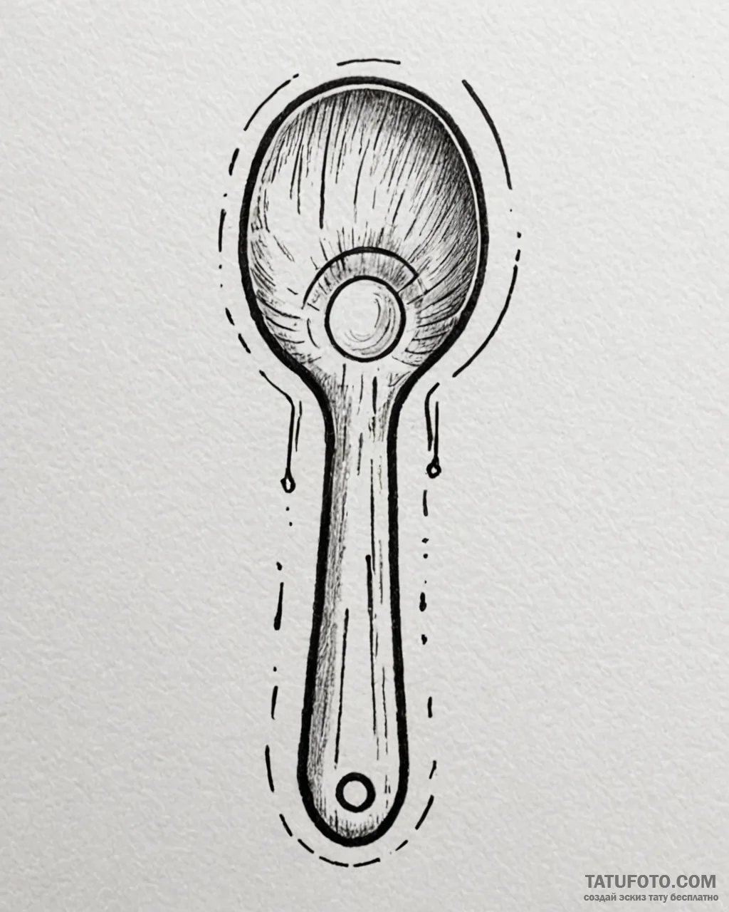 Tattoo sketch a small, rustic wooden spoon or… — эскиз тату (№1752874807_0, 18.07.2025 21:40) — Tatufoto.com