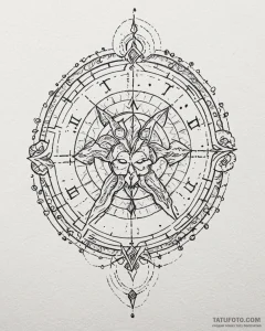 Tattoo sketch a blackwork outline of a zodiac... - эскиз тату (№1752874889_0, 18.07.2025 21:41) — Tatufoto.com