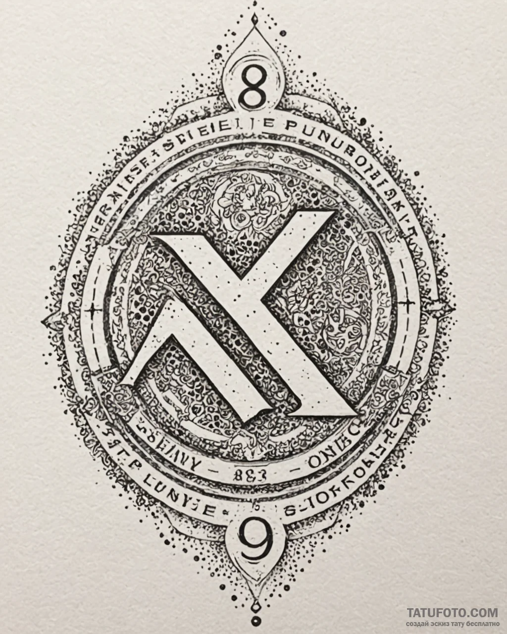 A dotwork design of the platform 9 3/4 sign.,... - эскиз тату (№1752876310_0, 18.07.2025 22:05) — Tatufoto.com