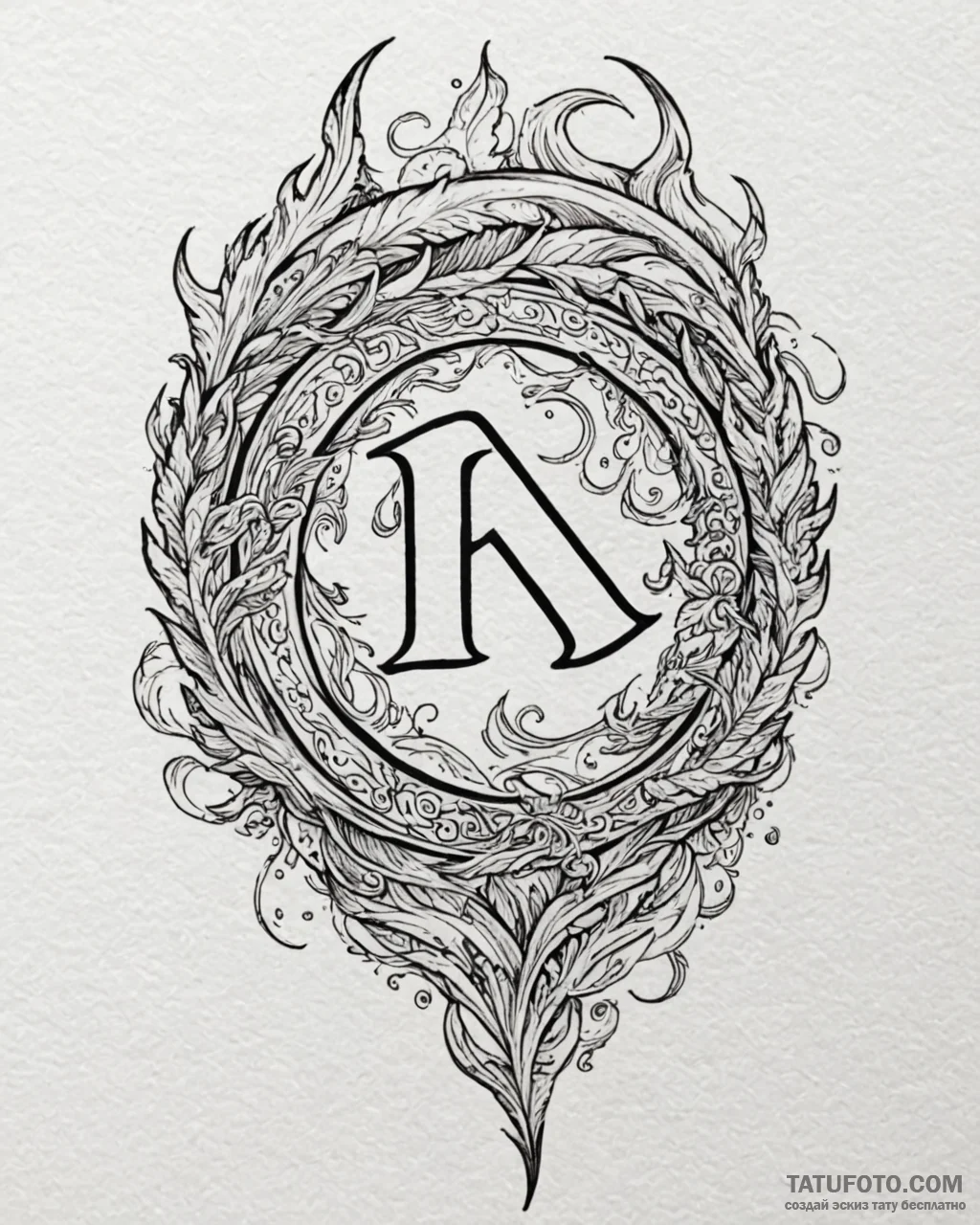 81. tattoo sketch: the rune "krada," appearin... - эскиз тату (№1752876478_0, 18.07.2025 22:07) — Tatufoto.com
