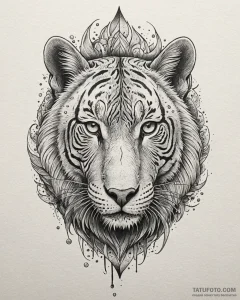 3d (effect), tattoo line art, realistic black... - эскиз тату (№1752876645_0, 18.07.2025 22:10) — Tatufoto.com