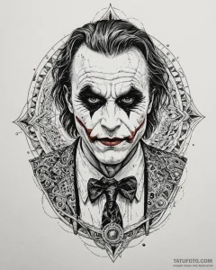 A sketch of the joker from the dark knight, h... - эскиз тату (№1752878229_0, 18.07.2025 22:37) — Tatufoto.com