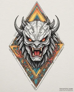 118. a linework design of the predator's tria... - эскиз тату (№1752878816_0, 18.07.2025 22:46) — Tatufoto.com