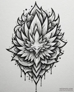 Tattoo sketch: a svarozhich depicted as a bra... - эскиз тату (№1752880488_0, 18.07.2025 23:14) — Tatufoto.com