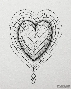 Tattoo sketch a pixelated heart container wit... - эскиз тату (№1752880662_0, 18.07.2025 23:17) — Tatufoto.com