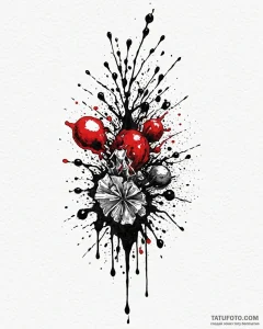 A realistic image of ink drops spreading in c... - эскиз тату (№1752880829_0, 18.07.2025 23:20) — Tatufoto.com