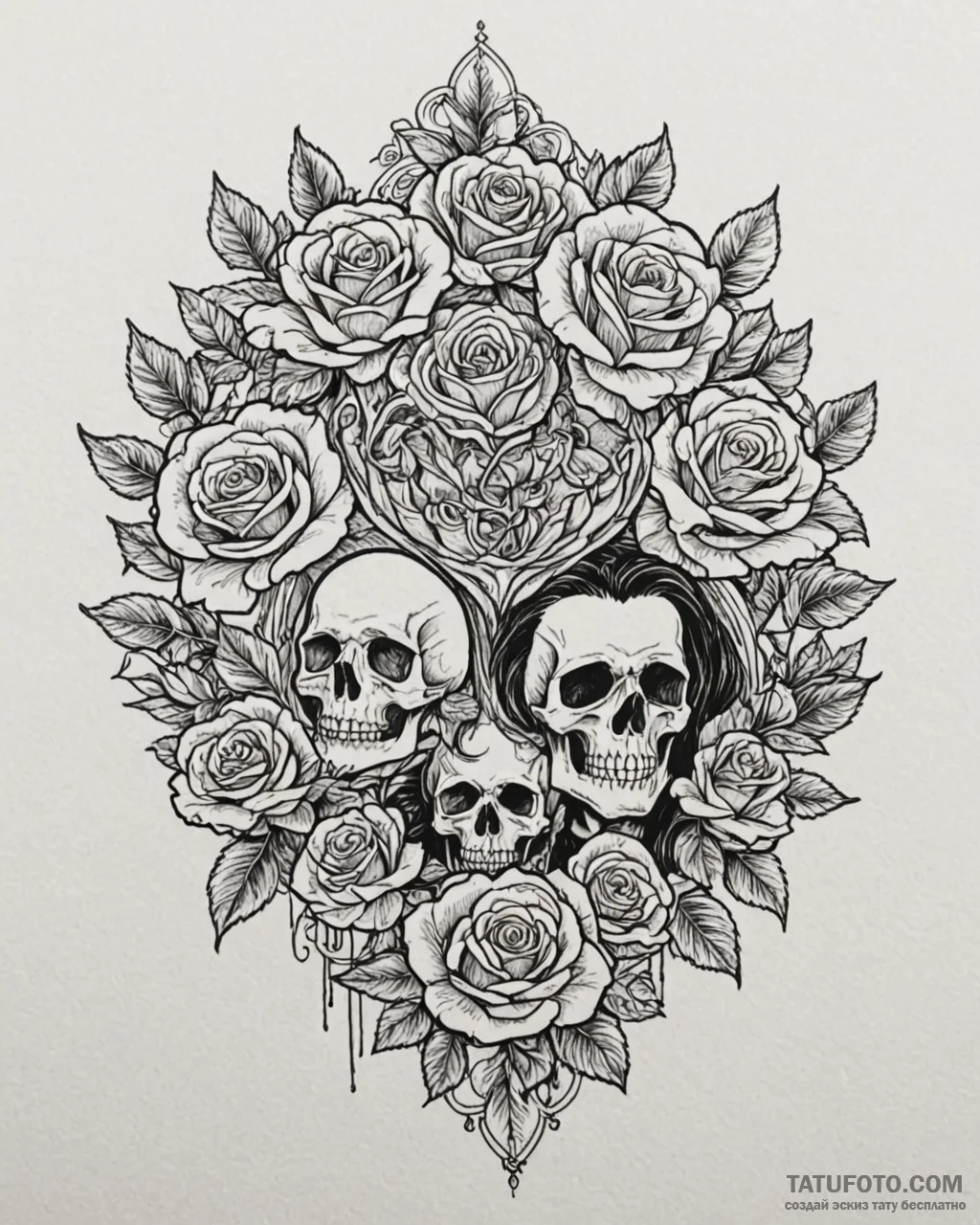A linework tattoo of the "bohemian rhapsody"... - эскиз тату (№1752880913_0, 18.07.2025 23:21) — Tatufoto.com