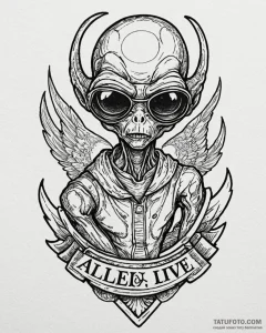 A linework tattoo of the alien sunglasses fro... - эскиз тату (№1752881083_0, 18.07.2025 23:24) — Tatufoto.com