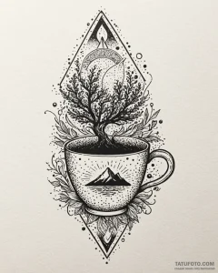 Tattoo sketch a simple object (e.g., a cup) w... - эскиз тату (№1752881501_0, 18.07.2025 23:31) — Tatufoto.com
