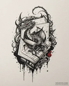 A trash polka composition of a broken horcrux... - эскиз тату (№1752881916_0, 18.07.2025 23:38) — Tatufoto.com