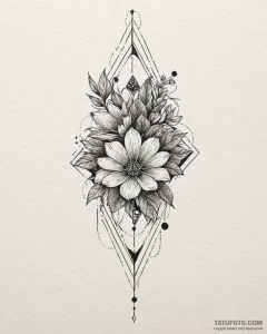 Tattoo sketch: a geometric pattern resembling... - эскиз тату (№1752882083_0, 18.07.2025 23:41) — Tatufoto.com