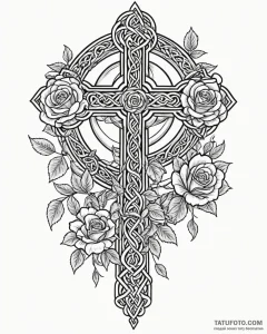 Tattoo design a 'celtic cross' with family na... - эскиз тату (№1752882751_0, 18.07.2025 23:52) — Tatufoto.com