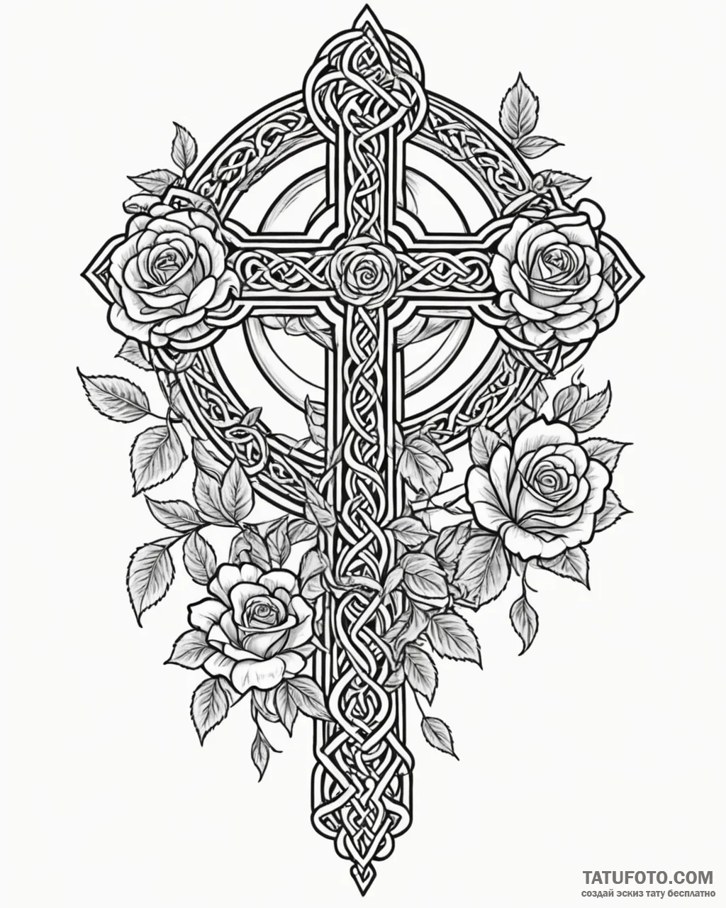 Tattoo design a 'celtic cross' with family na... - эскиз тату (№1752882751_0, 18.07.2025 23:52) — Tatufoto.com