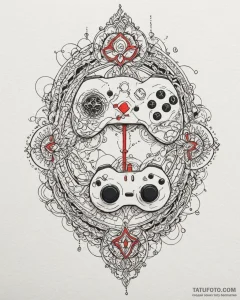 Tattoo design a retro joystick with wires for... - эскиз тату (№1752882920_0, 18.07.2025 23:55) — Tatufoto.com