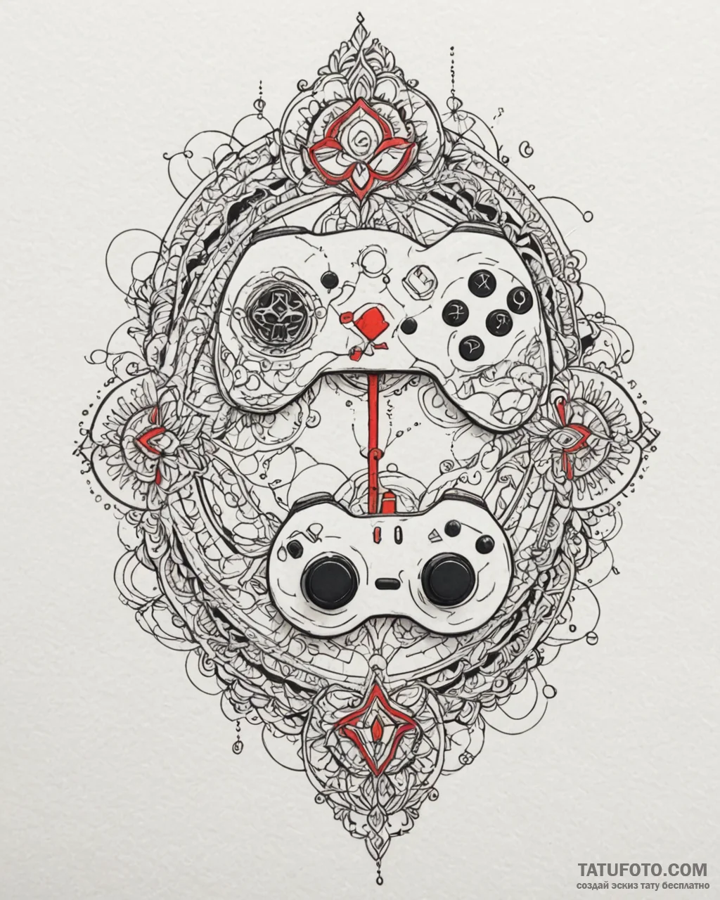 Tattoo design a retro joystick with wires for… — эскиз тату (№1752882920_0, 18.07.2025 23:55) — Tatufoto.com