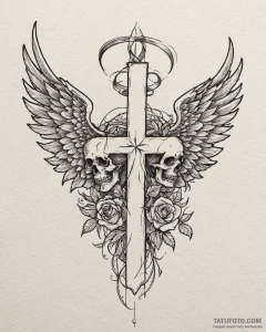 Tattoo sketch a pair of wings representing gu... - эскиз тату (№1752883004_0, 18.07.2025 23:56) — Tatufoto.com