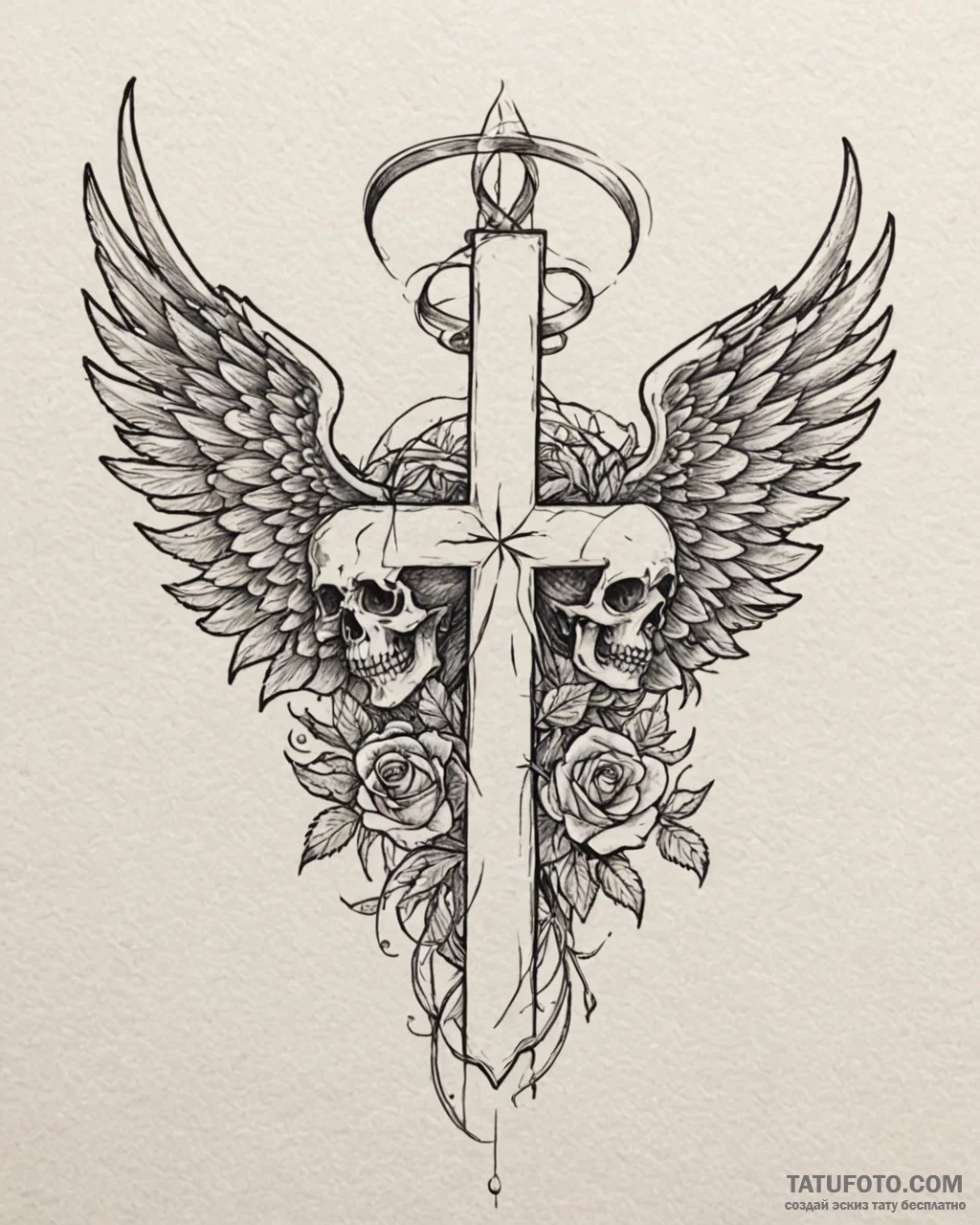 Tattoo sketch a pair of wings representing gu… — эскиз тату (№1752883004_0, 18.07.2025 23:56) — Tatufoto.com