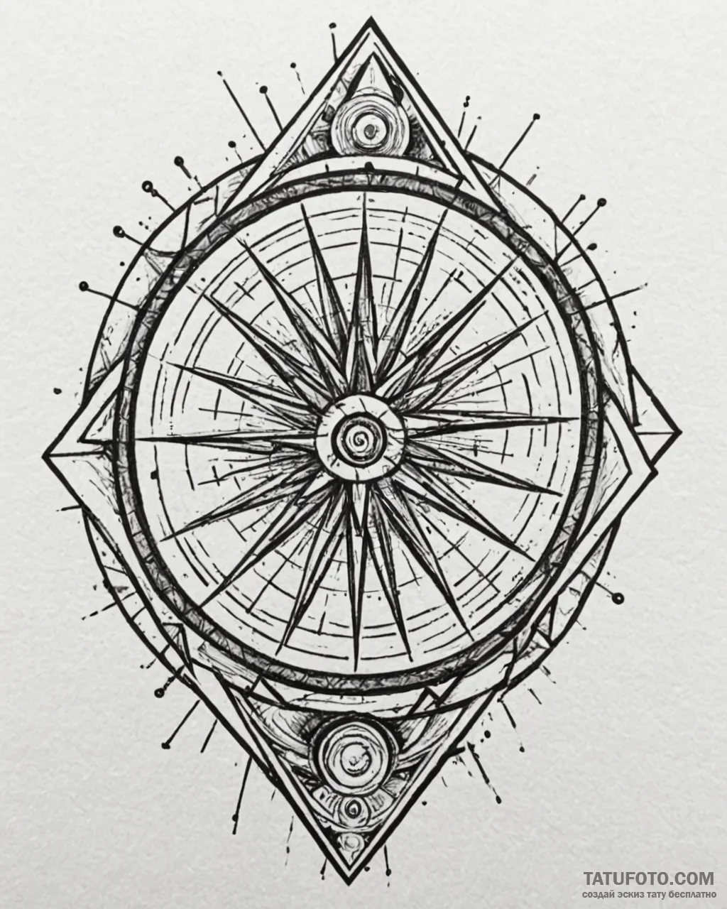 Tattoo design an abstract radar sweep pattern... - эскиз тату (№1752883172_0, 18.07.2025 23:59) — Tatufoto.com