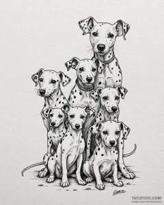 A linework tattoo of the dalmatian mice from... - эскиз тату (№1752883841_0, 19.07.2025 00:10) — Tatufoto.com