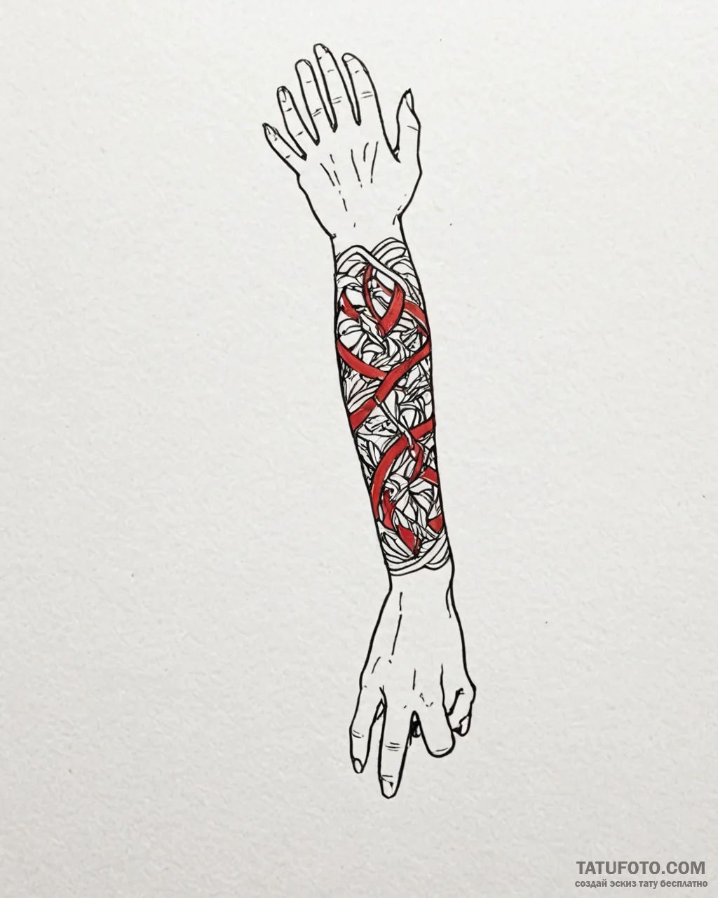 Tattoo design a wrist with abstract lines for... - эскиз тату (№1752884180_0, 19.07.2025 00:16) — Tatufoto.com