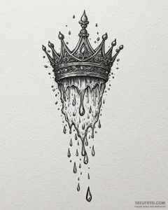 A close-up of a water droplet hitting a surfa... - эскиз тату (№1752884264_0, 19.07.2025 00:17) — Tatufoto.com
