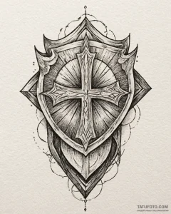 Tattoo design an abstract form of protection,... - эскиз тату (№1752884768_0, 19.07.2025 00:26) — Tatufoto.com