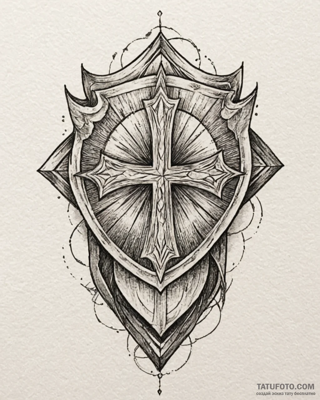Tattoo design an abstract form of protection,… — эскиз тату (№1752884768_0, 19.07.2025 00:26) — Tatufoto.com