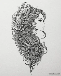 Tattoo sketch a retro gaming character's silh... - эскиз тату (№1752884852_0, 19.07.2025 00:27) — Tatufoto.com