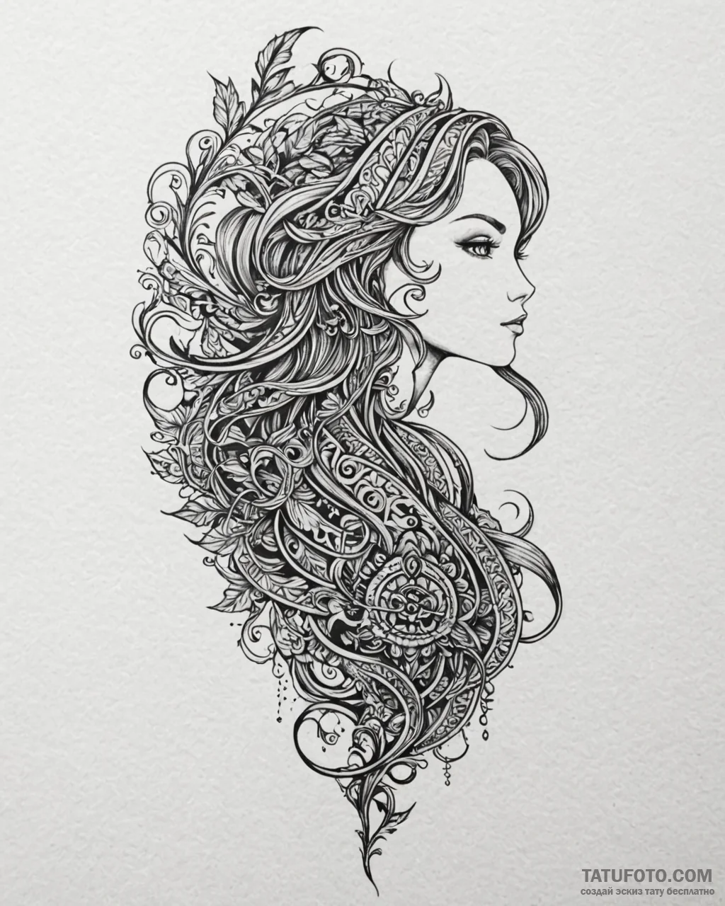 Tattoo sketch a retro gaming character’s silh… — эскиз тату (№1752884852_0, 19.07.2025 00:27) — Tatufoto.com