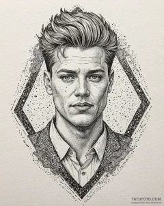 A watercolor sketch of the biff tannen charac... - эскиз тату (№1752885103_0, 19.07.2025 00:31) — Tatufoto.com
