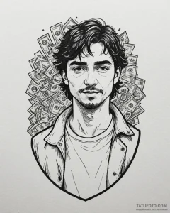 бумажный дом (money heist / la casa de papel)... - эскиз тату (№1752885354_0, 19.07.2025 00:35) — Tatufoto.com