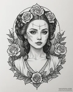 Linework design of padmé amidala, strong and... - эскиз тату (№1752885438_0, 19.07.2025 00:37) — Tatufoto.com