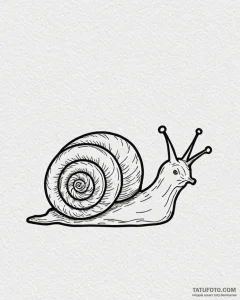 Snail, tattoo drawing outline, on a clean whi... - эскиз тату (№1752885522_0, 19.07.2025 00:38) — Tatufoto.com