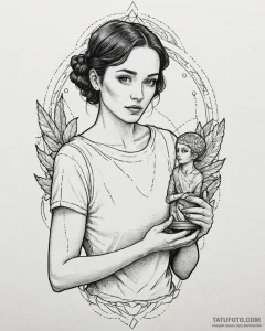 A neo-traditional tattoo of the main characte... - эскиз тату (№1752885775_0, 19.07.2025 00:42) — Tatufoto.com