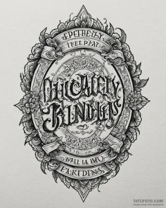 A chicano lettering tattoo "by order of the p... - эскиз тату (№1752885858_0, 19.07.2025 00:44) — Tatufoto.com