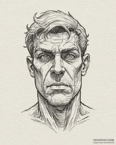 A graphic novel panel of the cyclops from the... - эскиз тату (№1752886111_0, 19.07.2025 00:48) — Tatufoto.com