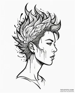 Tattoo design a powerful silhouette of a head... - эскиз тату (№1752886614_0, 19.07.2025 00:56) — Tatufoto.com