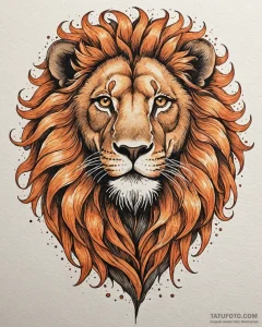 Tattoo sketch a majestic leo lion's face, wit... - эскиз тату (№1752886864_0, 19.07.2025 01:01) — Tatufoto.com
