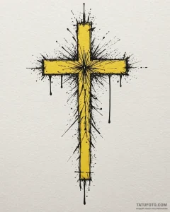 A watercolor tattoo of the yellow blood in si... - эскиз тату (№1752887196_0, 19.07.2025 01:06) — Tatufoto.com