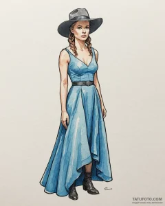 A sketch of the main characters from westworl... - эскиз тату (№1752887694_0, 19.07.2025 01:14) — Tatufoto.com
