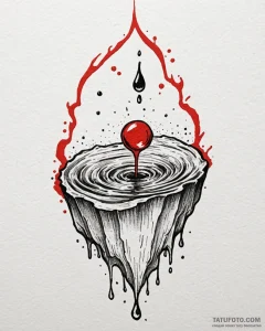 Tattoo sketch a single drop of water creating... - эскиз тату (№1752888107_0, 19.07.2025 01:21) — Tatufoto.com