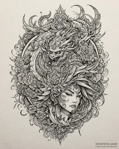 Samurai, tattoo line art, ornamental tattoo,... - эскиз тату (№1752888938_0, 19.07.2025 01:35) — Tatufoto.com