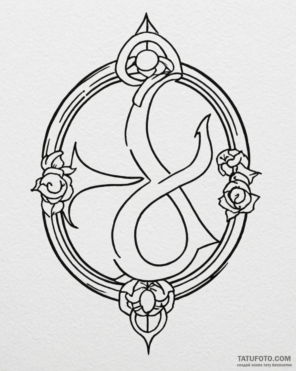 Omega (symbol), tattoo flash sheet design, bl… — эскиз тату (№1752890186_0, 19.07.2025 01:56) — Tatufoto.com