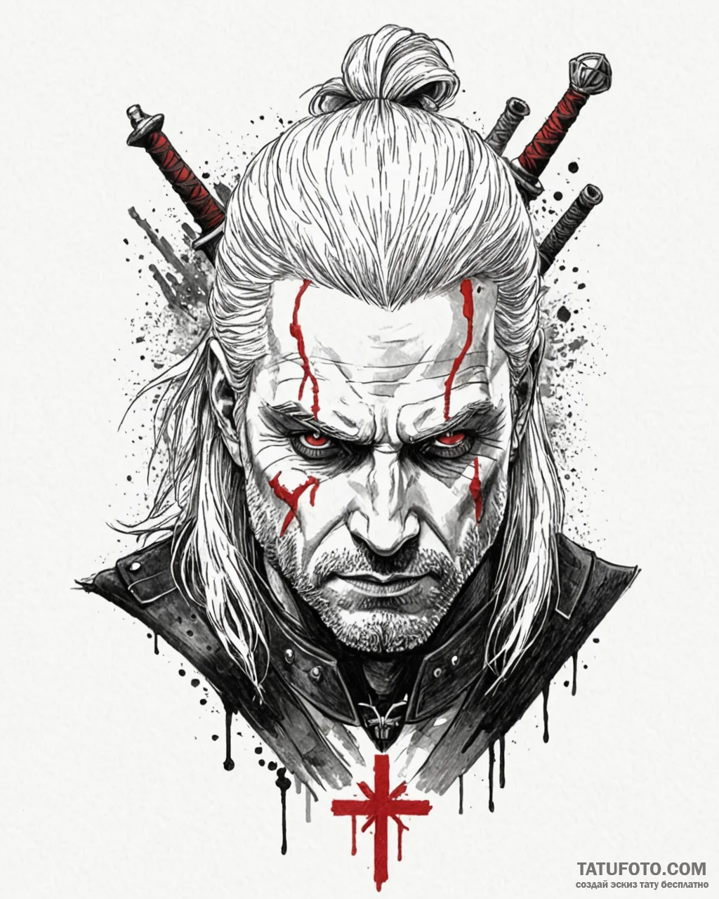 ведьмак (the witcher - netflix version), arti... - эскиз тату (№1752890269_0, 19.07.2025 01:57) — Tatufoto.com