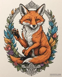 A linework tattoo of the fox force five hand... - эскиз тату (№1752890435_0, 19.07.2025 02:00) — Tatufoto.com