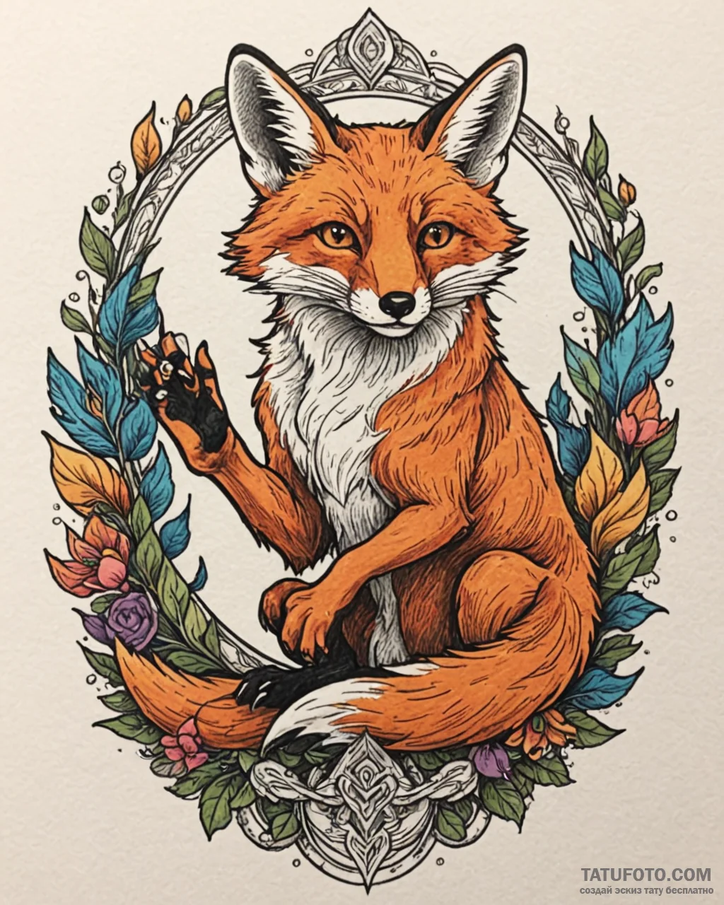 A linework tattoo of the fox force five hand… — эскиз тату (№1752890435_0, 19.07.2025 02:00) — Tatufoto.com