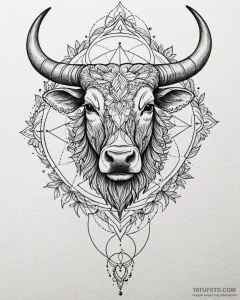 Tattoo design a taurus bull's outline made of... - эскиз тату (№1752890851_0, 19.07.2025 02:07) — Tatufoto.com
