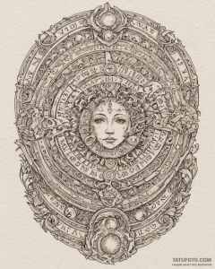 Tattoo design a zodiac glyph appearing as if... - эскиз тату (№1752892257_0, 19.07.2025 02:30) — Tatufoto.com